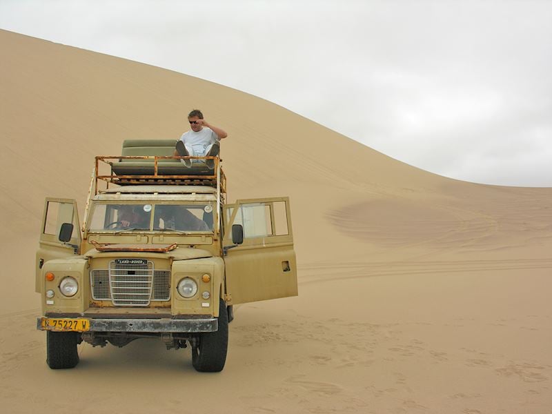 Craig on a 4x4 in the desert
