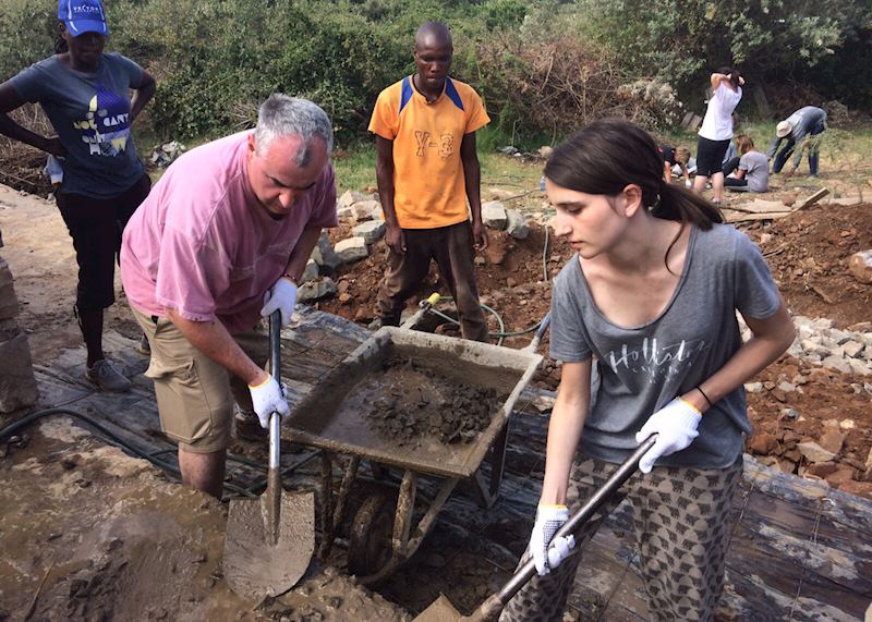 The Gill-Simmen family working on a project in Kenya