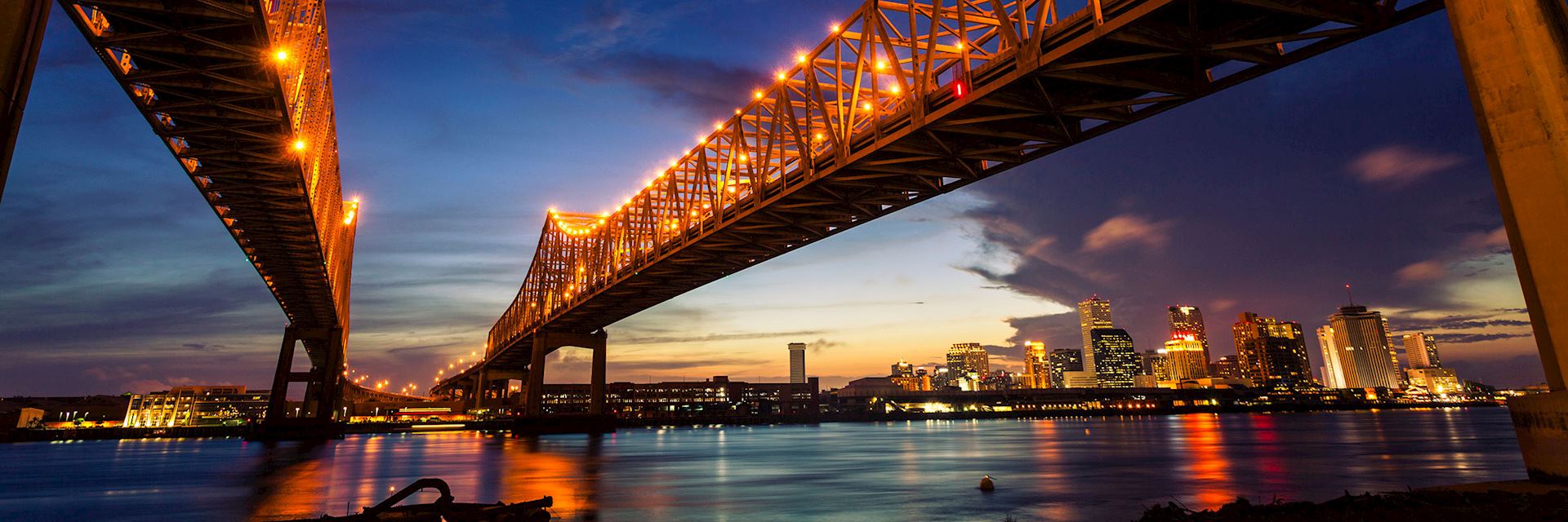 New Orleans cityscape at night