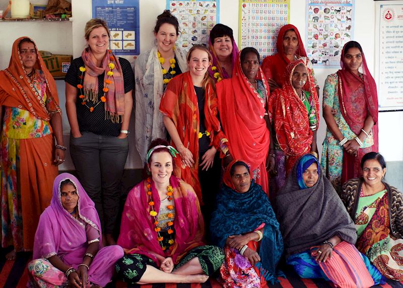 Alice with some of the local community inside the clinic