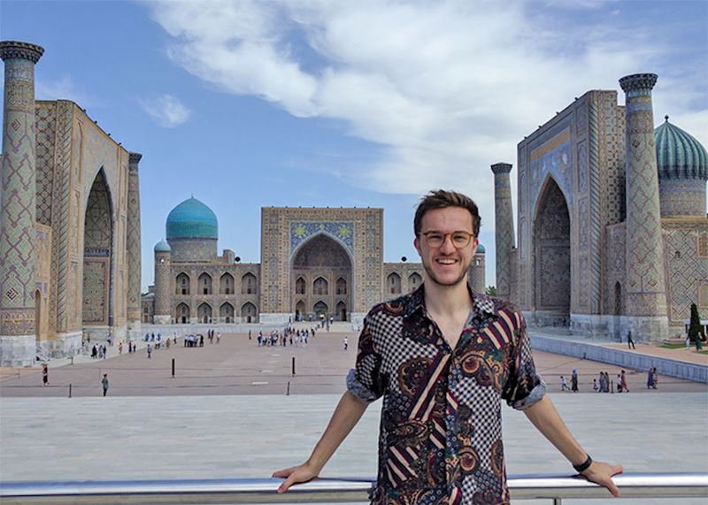 Nick at Registan Square, Samarkand, Uzbekistan