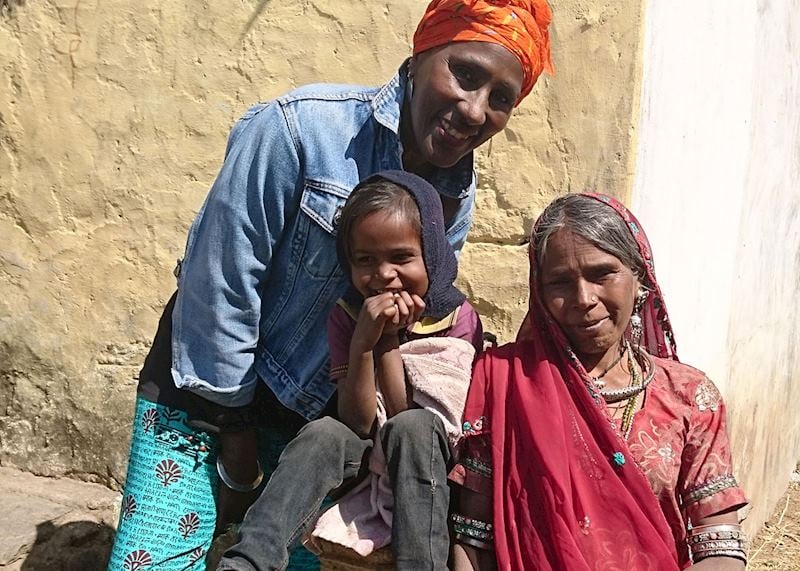 Visiting one of the elders of the village