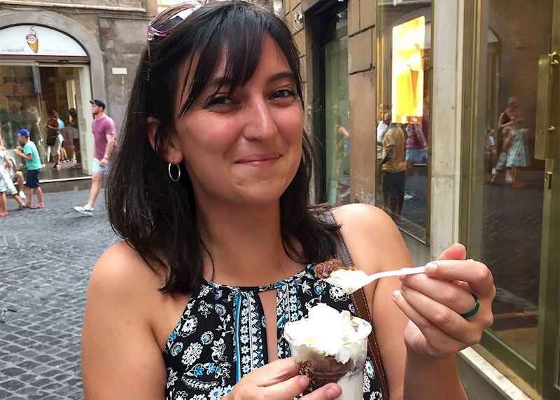 Claire with gelato