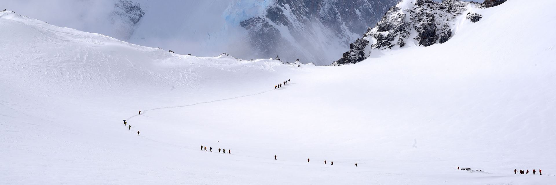 Passengers walking, Wilhemin Bay, Antarctica