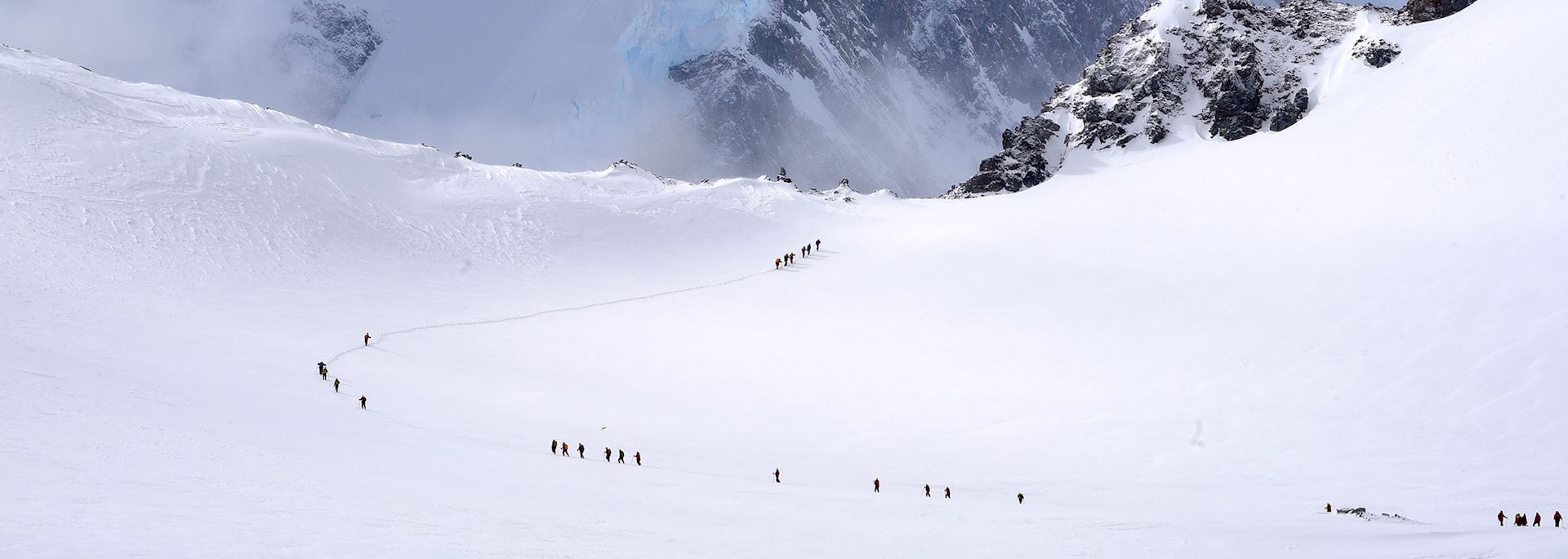 Passengers walking, Wilhemin Bay, Antarctica