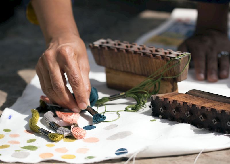 Block printing in Jaipur, India