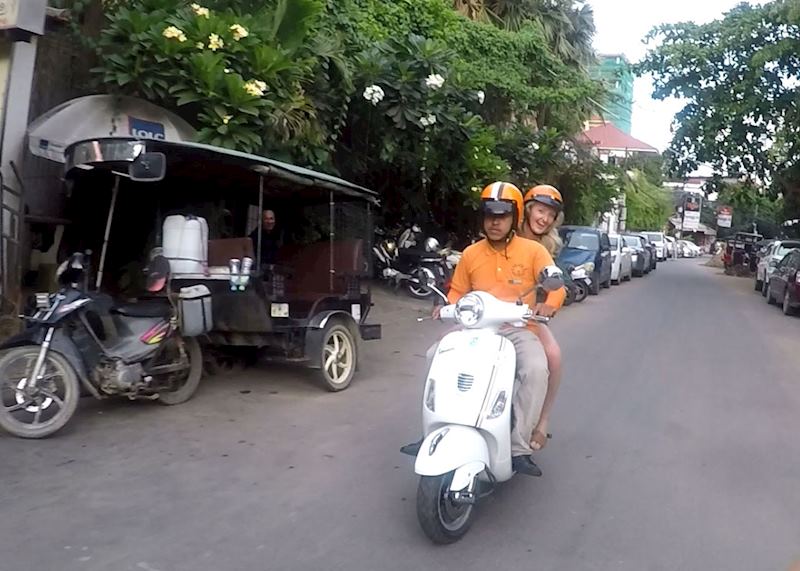 Vespa tour, Phnom Penh, Cambodia