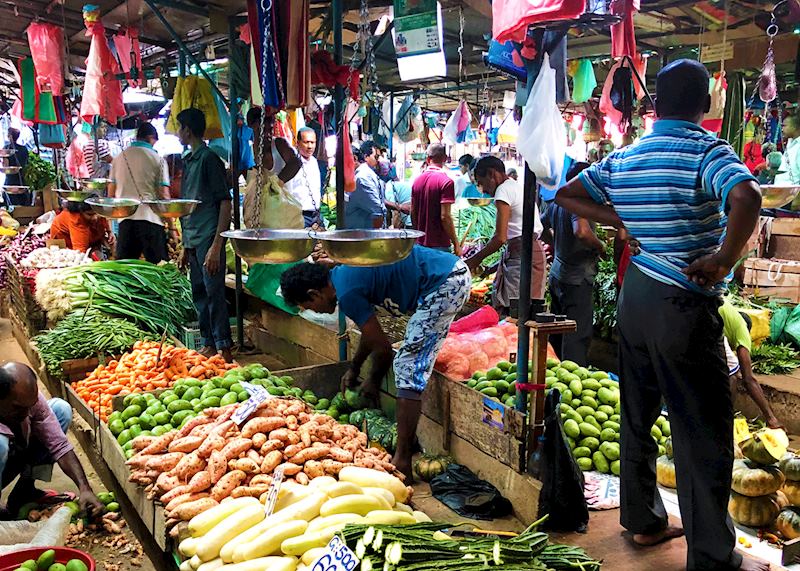 Bustling Kandy morning market