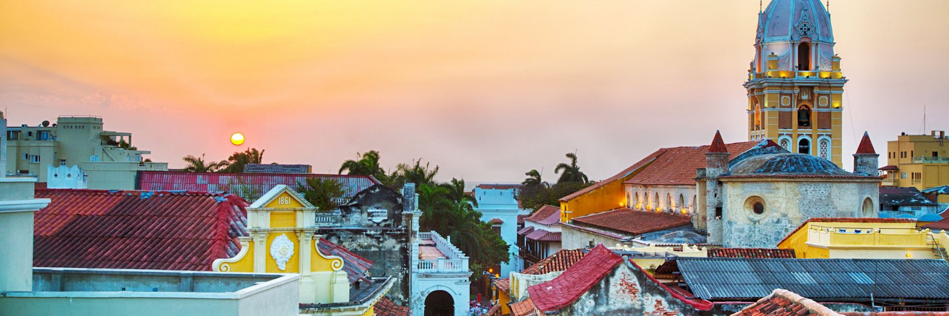 Sunset over Cartagena, Colombia