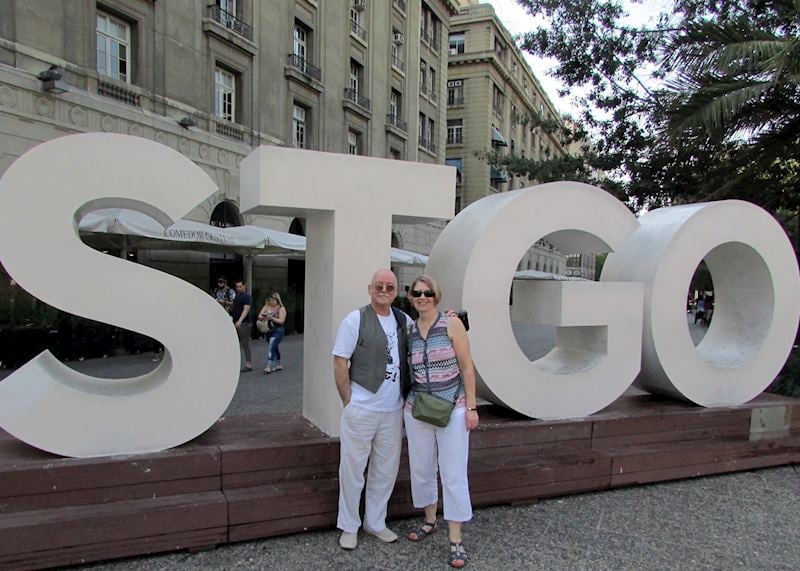 Roger and Lesley Bolton in Santiago, Chile