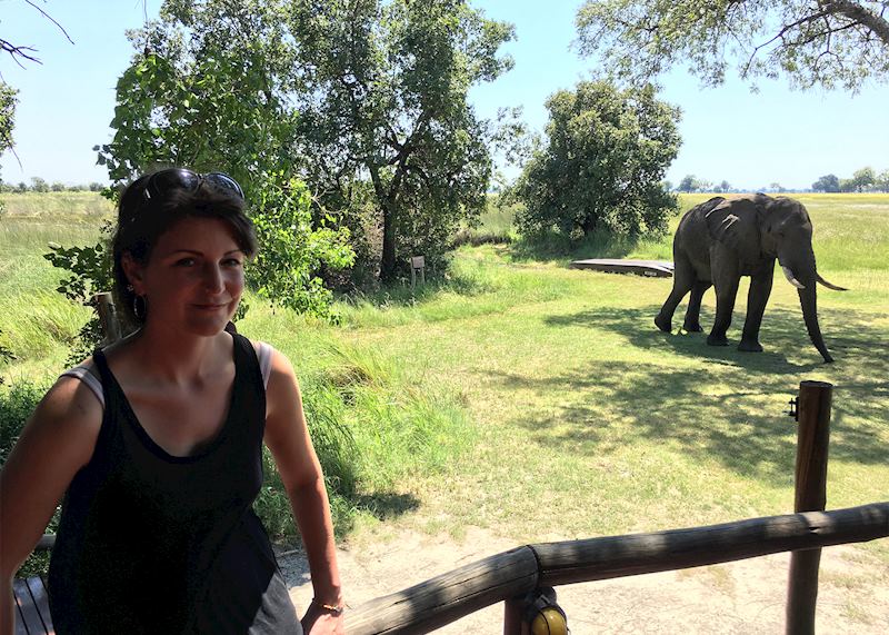 Philippa in Shinde Camp, Botswana