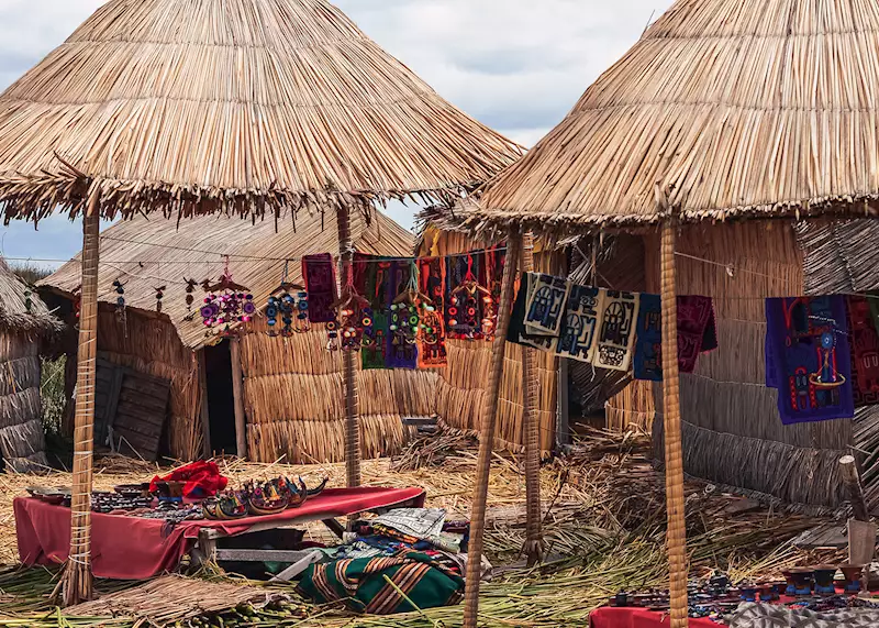 Locally made souvenirs at Lake Titicaca