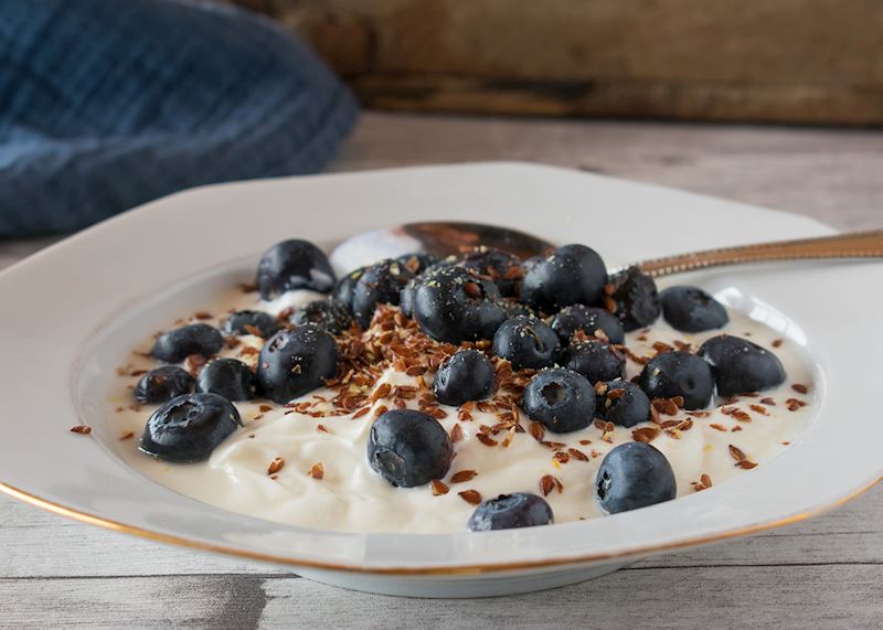 Icelandic skyr with blueberries