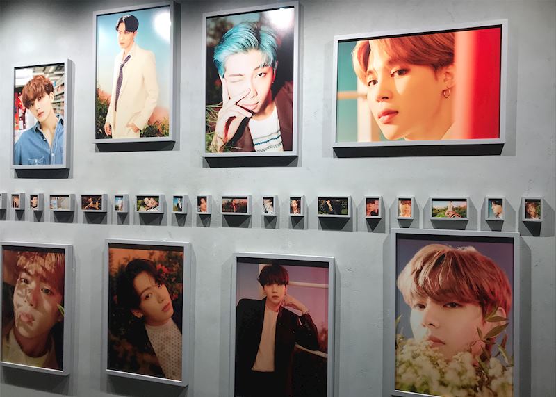 HYBE Insight display wall showing BTS inspired artwork