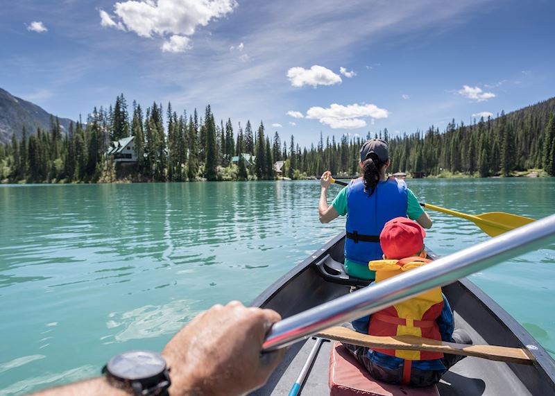Canoeing on Emerald Lake, Yoho National Park