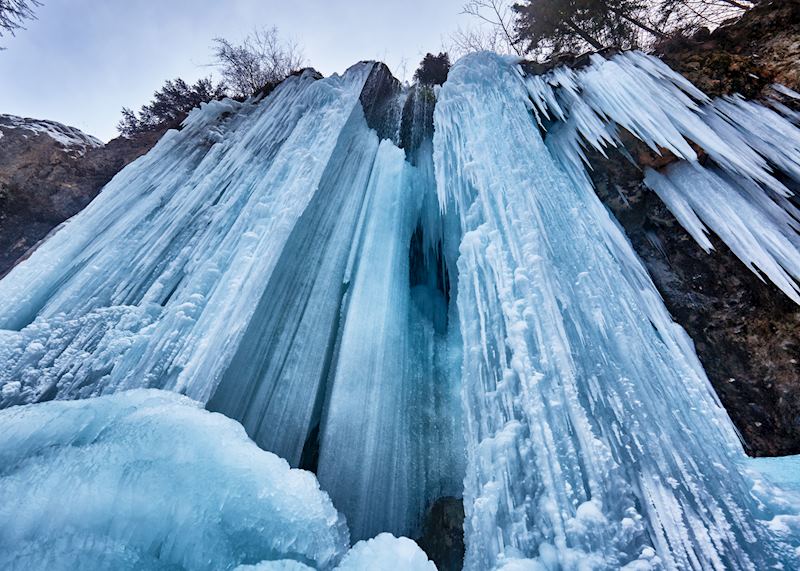 Frozen waterfall, Yellowstone National Park