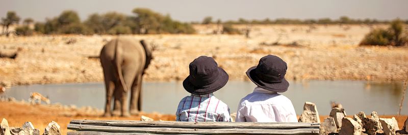Okaukuejo Waterhole in Etosha National Park, Namibia