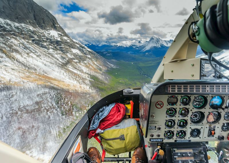 Helicopter flight over Mount Assiniboine Provincial Park