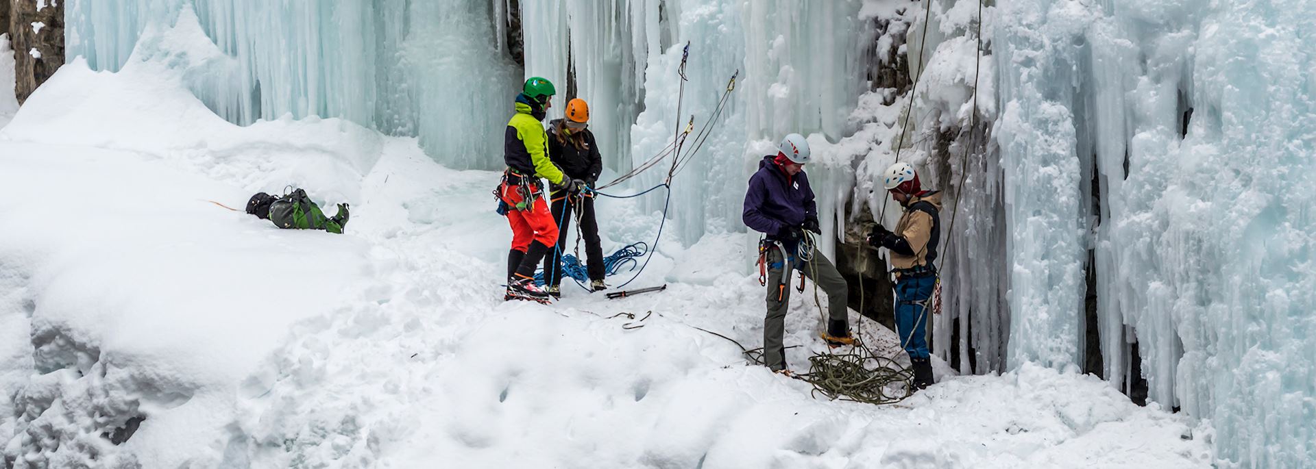 ice climbing in Jasper