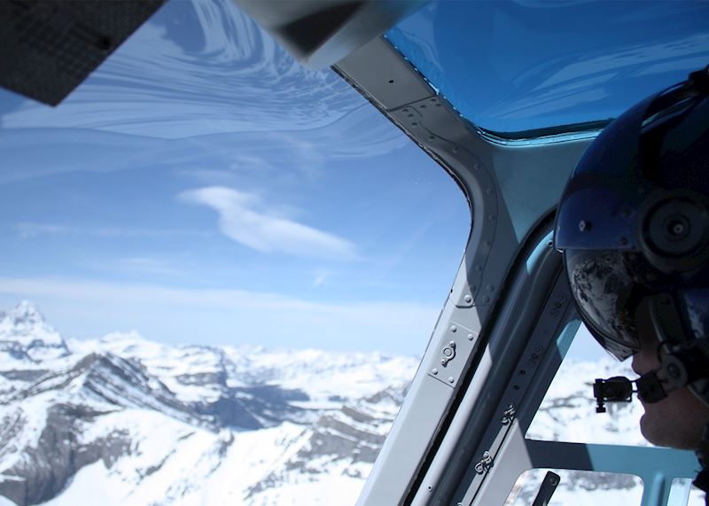 Helicopter flight, Canadian Rockies, Alberta