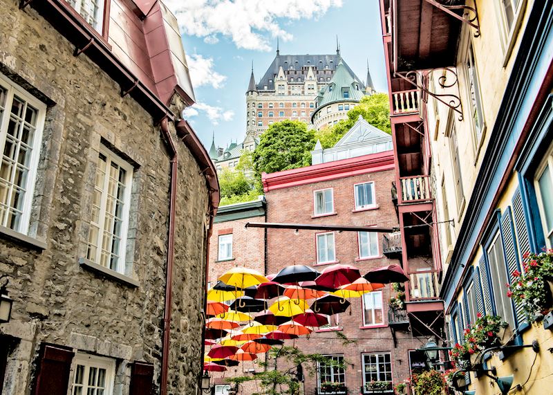 Umbrellas in Petit Champlain Street, Québec City