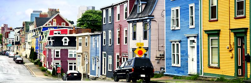 Brightly painted houses in St. Johns