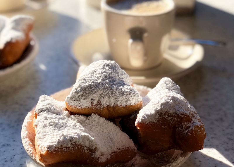 Beignets and coffee at Café Du Monde