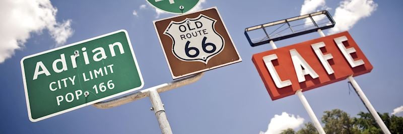 Adrian: the mid-way point on Route 66