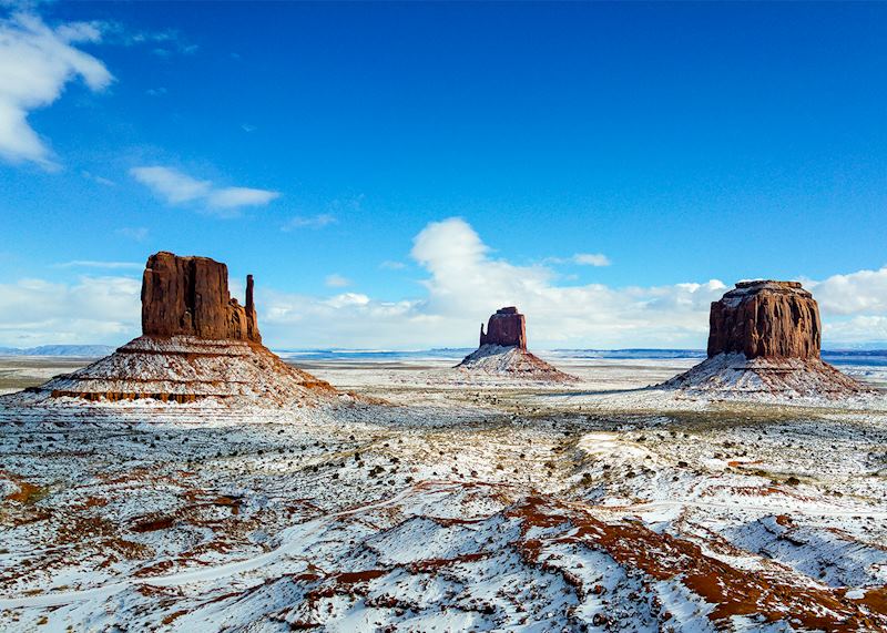 Snow in Monument Valley Navajo Tribal Park, Navajo Reservation