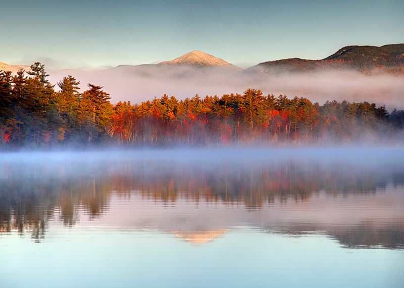 Autumn snowcapped White Mountains, New Hampshire