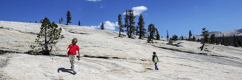 The gently rising granite slopes of Sentinel Dome
