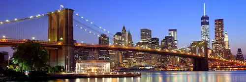 Brooklyn Bridge at sunset, New York