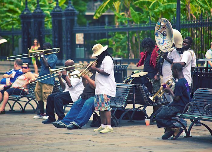 Musicians play in Jackson Square, New Orleans