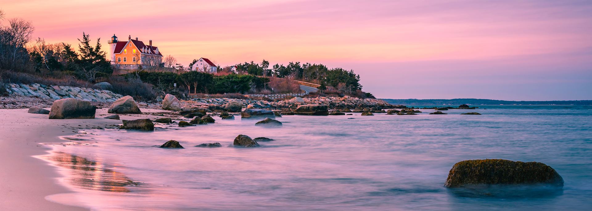 Cape Cod beach at sunset