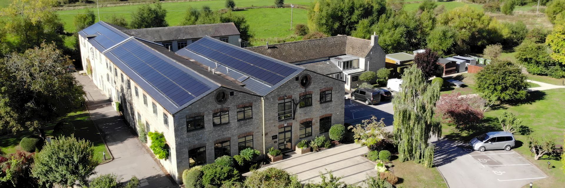 Solar panels at Old Mill offices, Witney