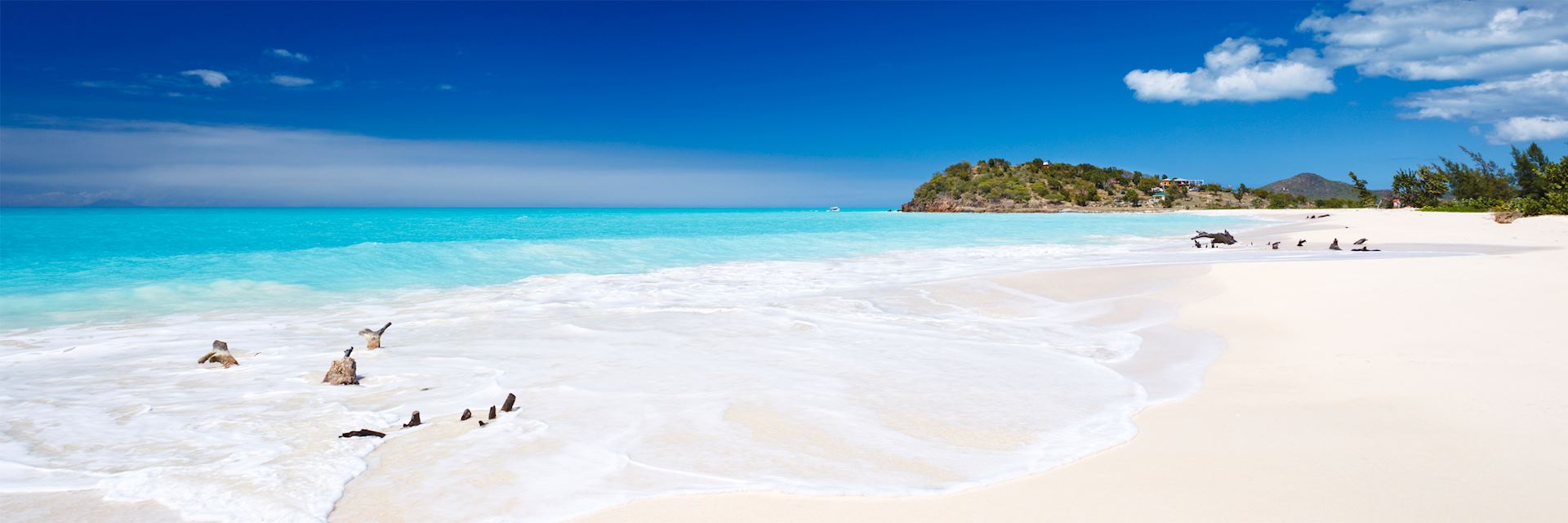 Deserted beach on Antigua