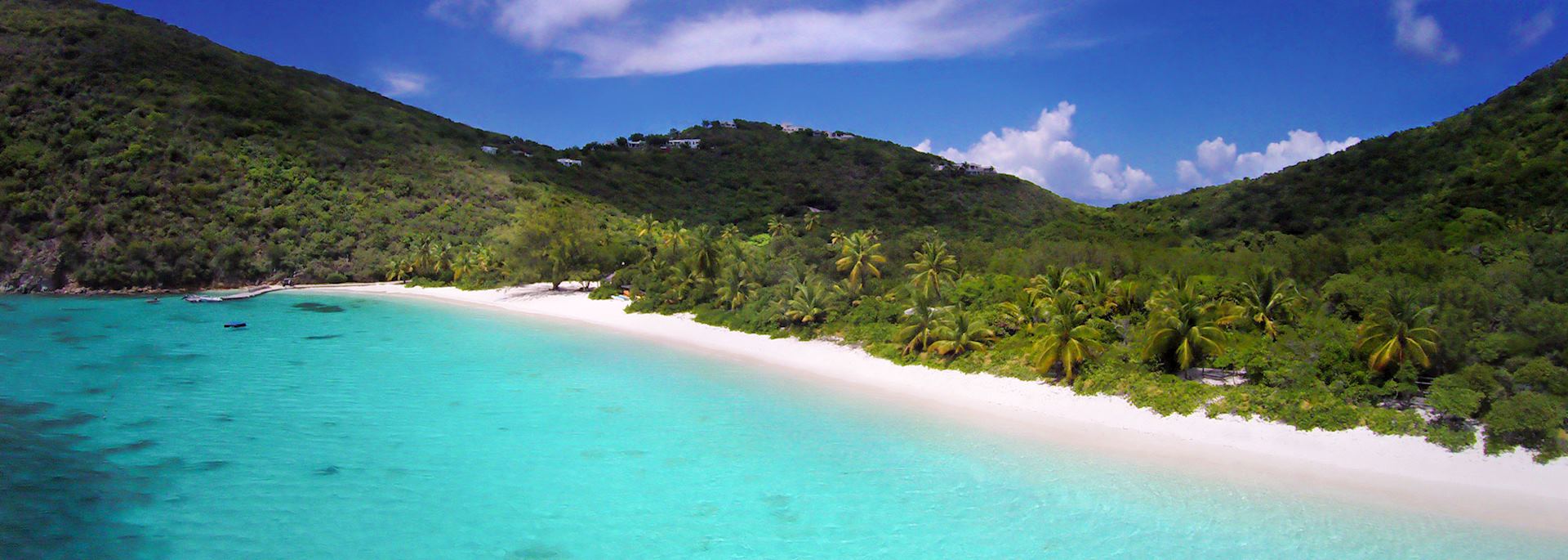 White sand beach on Guana Island 