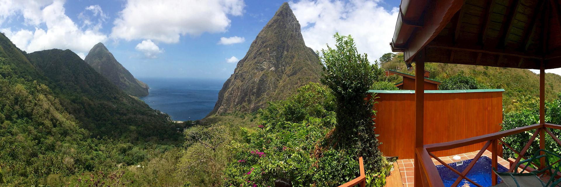 View of the Pitons, Saint Lucia