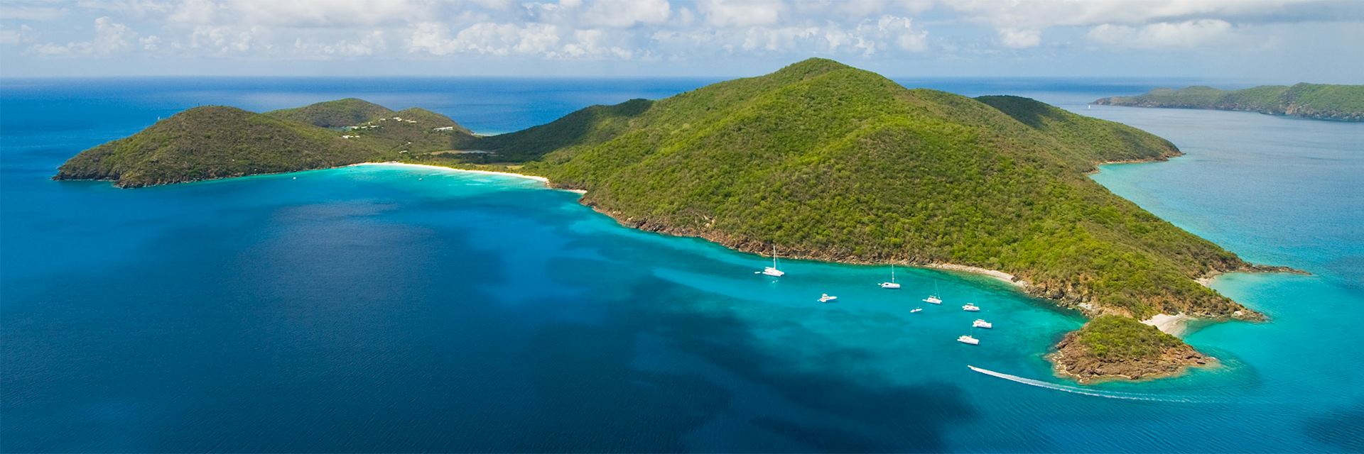 Guana Island from the air, British Virgin Islands