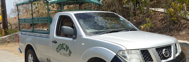 Open-backed taxi on Bequia