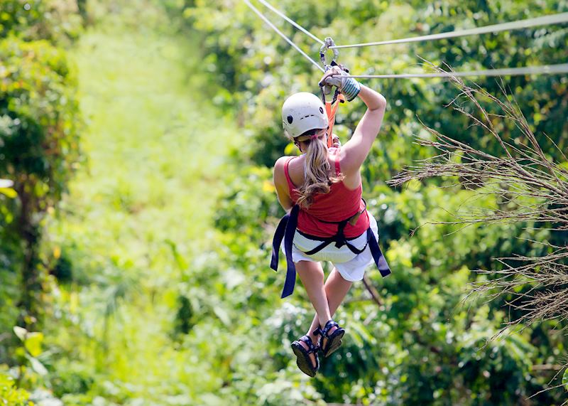 Zip-lining near Arenal Volcano
