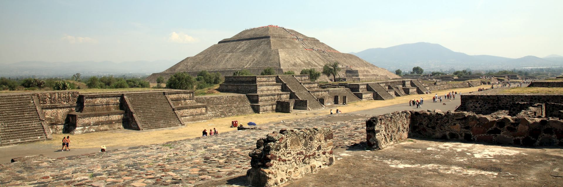 The huge Pyramid of the Sun at Teotihuacán