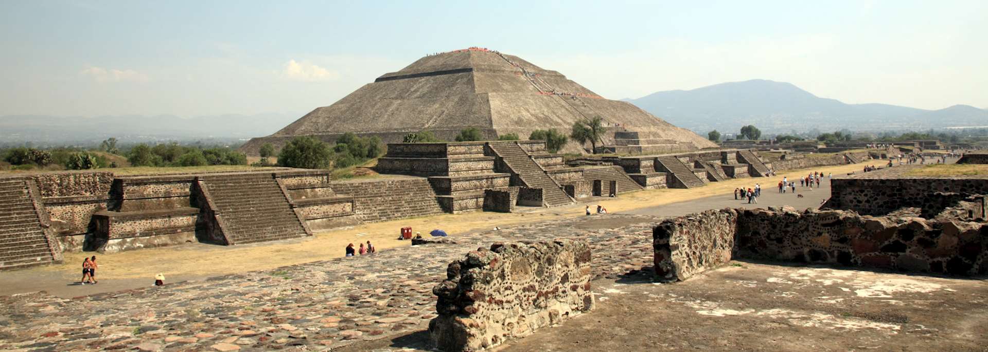 The huge Pyramid of the Sun at Teotihuacán