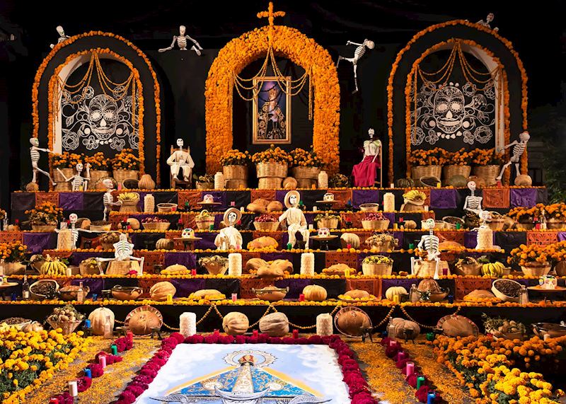 Altar in the Zócalo (public square), Oaxaca
