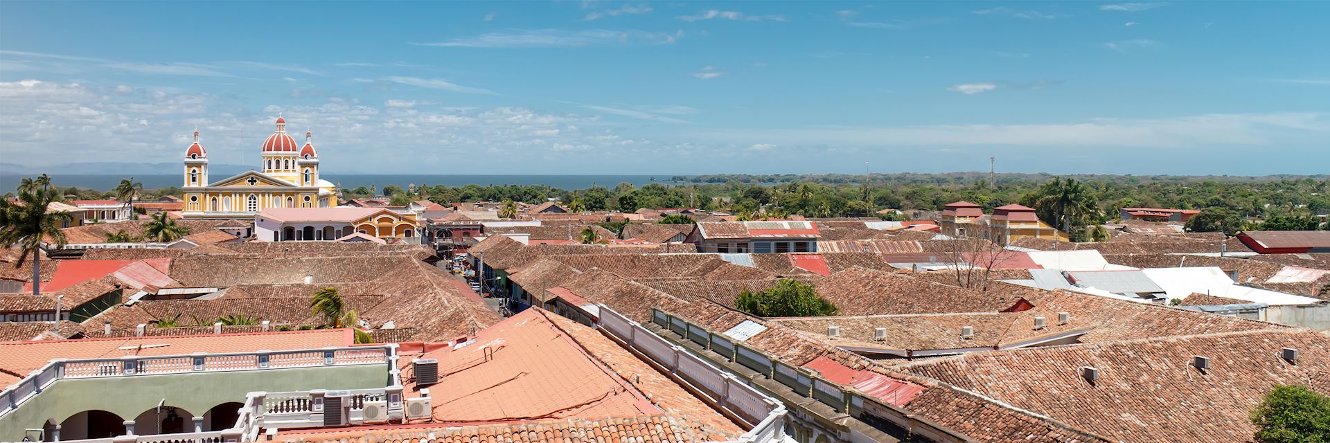Granada Cathedral and rooftops, Nicaragua