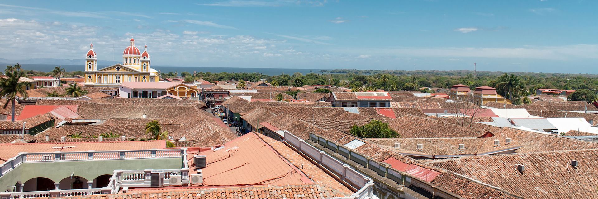 Granada Cathedral and rooftops, Nicaragua