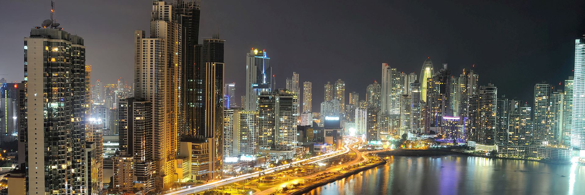 Panama City skyline at night