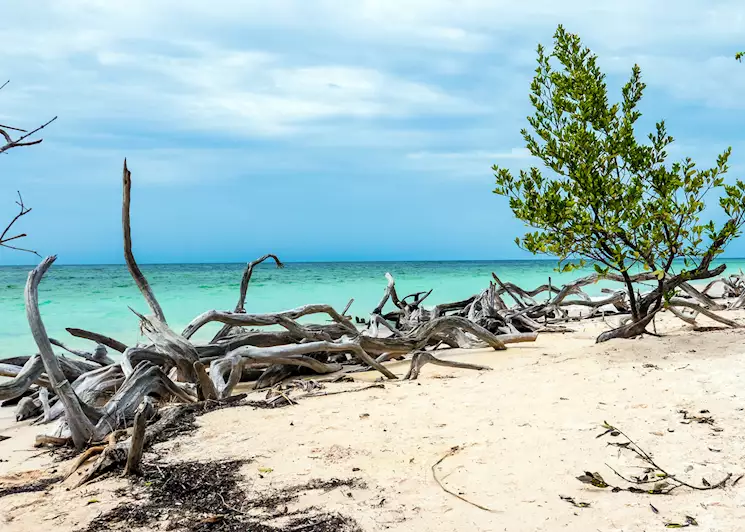 Playa en el norte de Cayos, Cuba