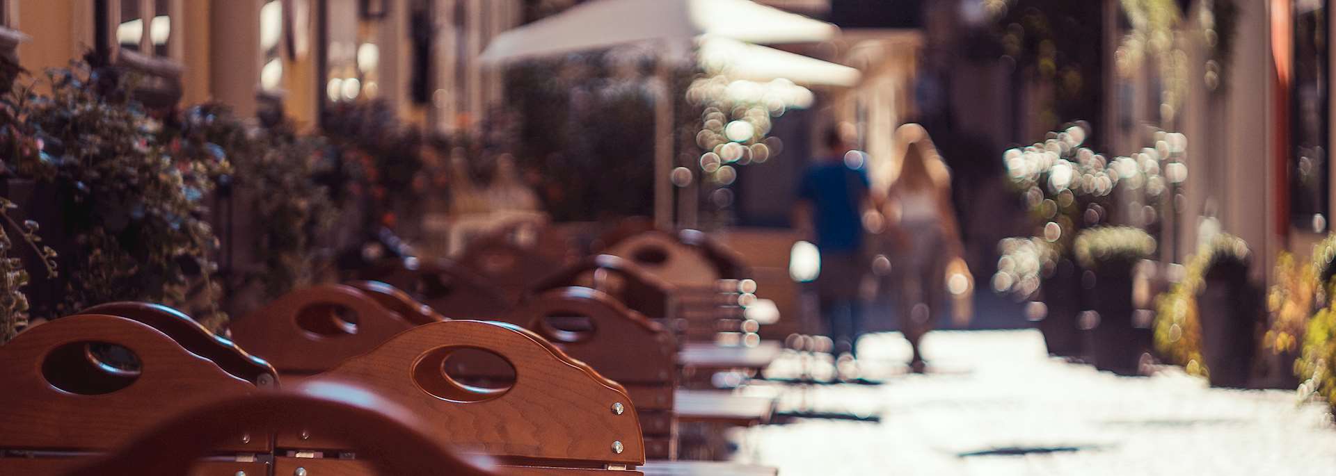 Vienna street with cafes