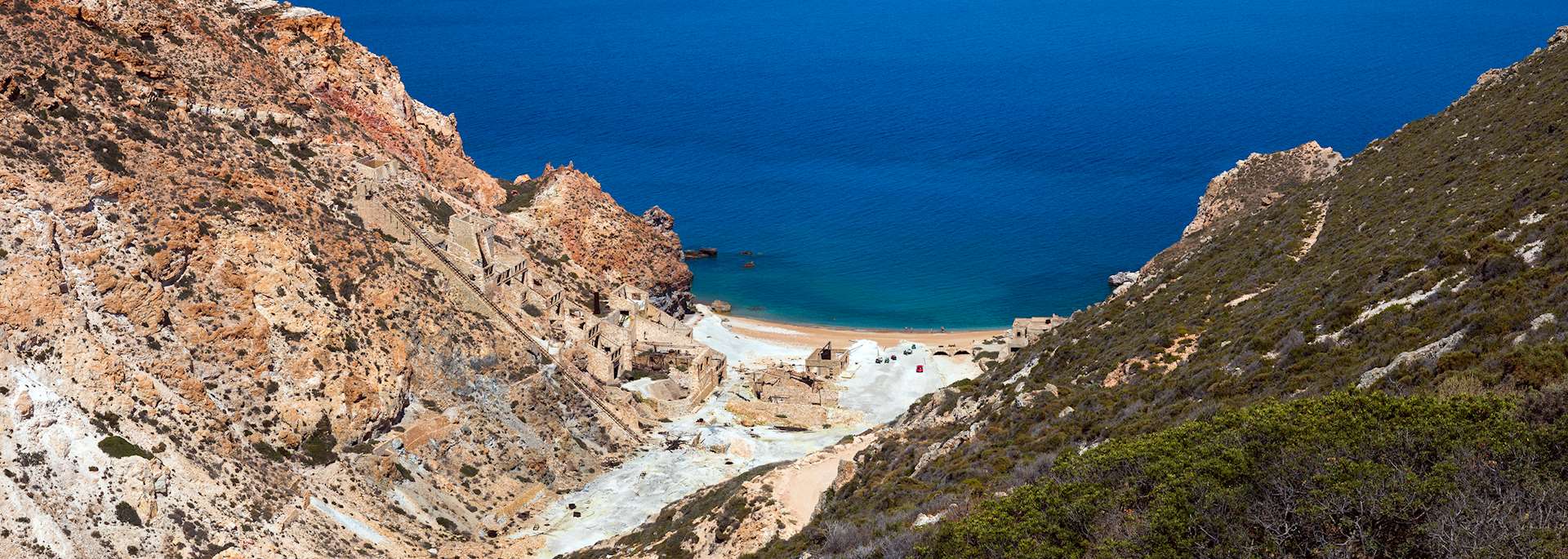 Abandoned sulphur mines, Milos